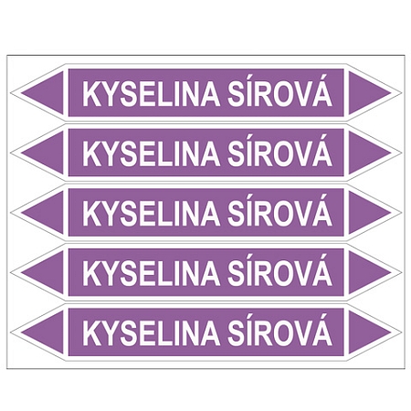 Značení potrubí, kyselina sírová